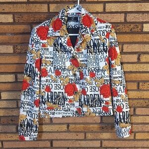 Lorizoni Small White Rose Garden Blazer Jacket